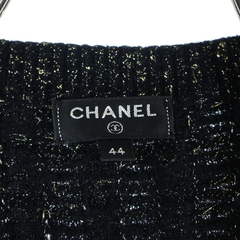 CHANEL(シャネル) セットアップ ライオンボタン モヘア混 レーヨン ニット ラメツイード クルーネック カーディガン ミディアムスカート レディース P57023K07456