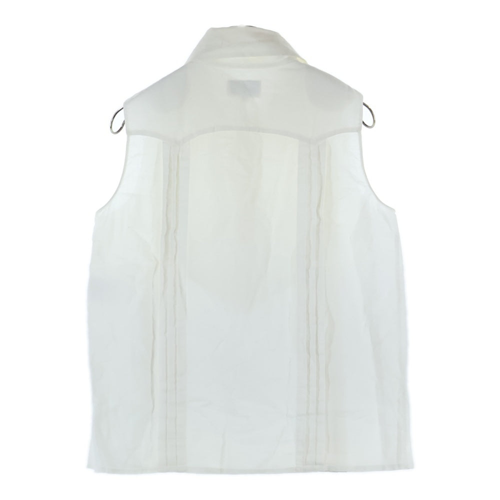 CHANEL(シャネル) リネン ノースリーブ プルオーバー シャツ ブラウス ホワイト レディース P55647V41683