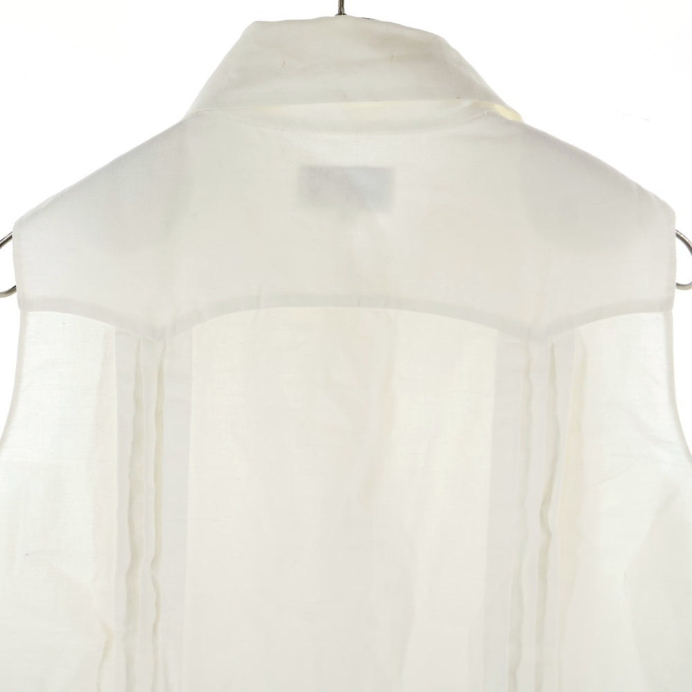 CHANEL(シャネル) リネン ノースリーブ プルオーバー シャツ ブラウス ホワイト レディース P55647V41683