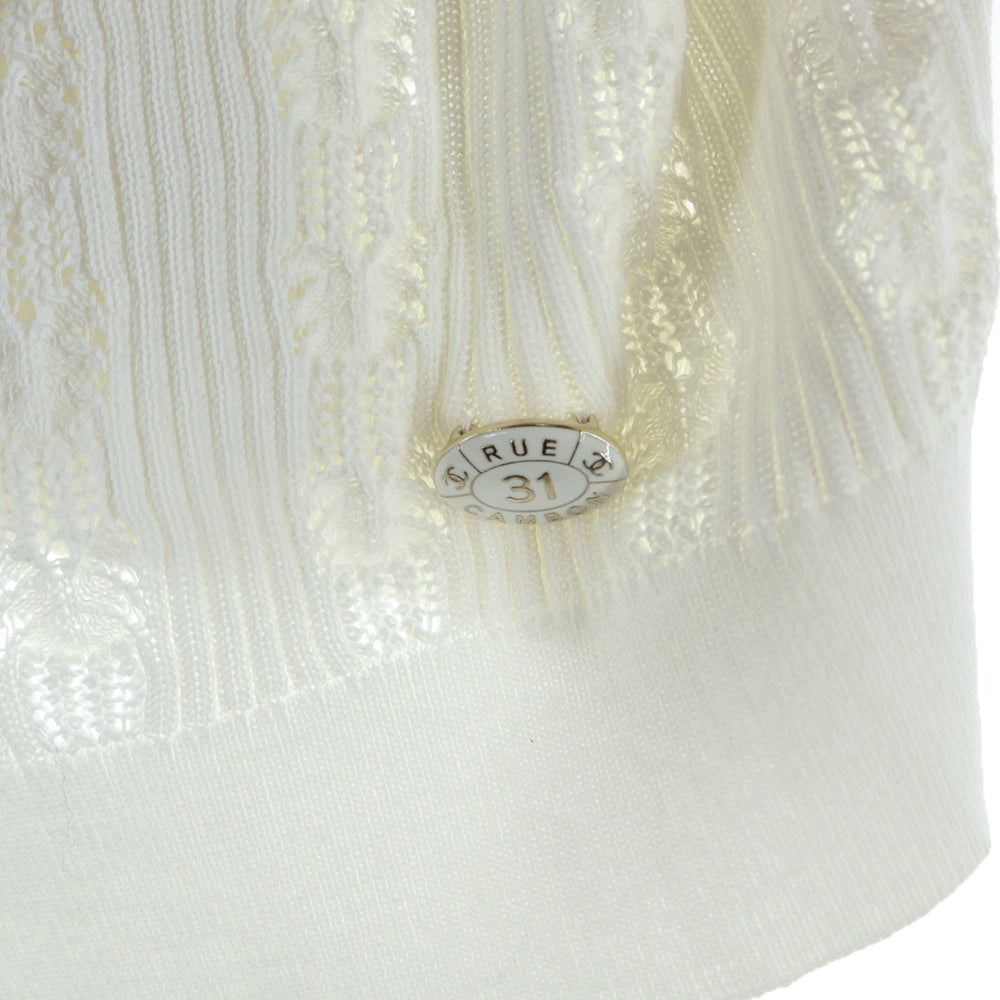 CHANEL(シャネル) ココマーク 31 ロゴプレート コットン リブニット キャミソール トップス ホワイト レディース P60678K46368