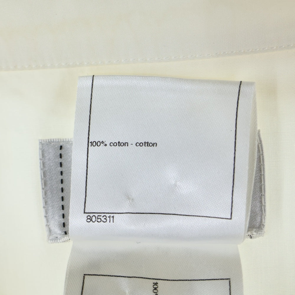 CHANEL(シャネル) ココマークボタン レース ギャザーデザイン 長袖シャツ ブラウス ホワイト レディース P45534V11472