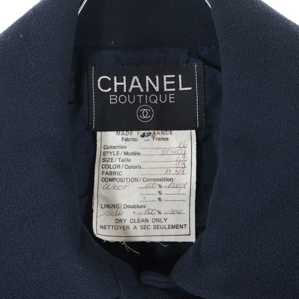 CHANEL(シャネル) 96AW ココマークボタン ウール 切り替えデザイン ジャケット ネイビー レディース 20901