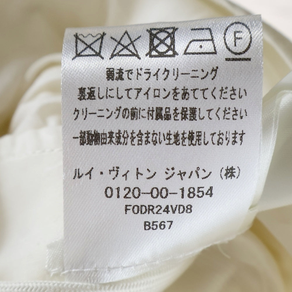 LOUIS VUITTON(ルイヴィトン) 23AW ×YK 草間彌生 フラワープリント フリルカラー コットン 半袖 ダブルブレスト ラップデザイン ワンピース ドレス ホワイト レディース RW232J VD8 FODR24