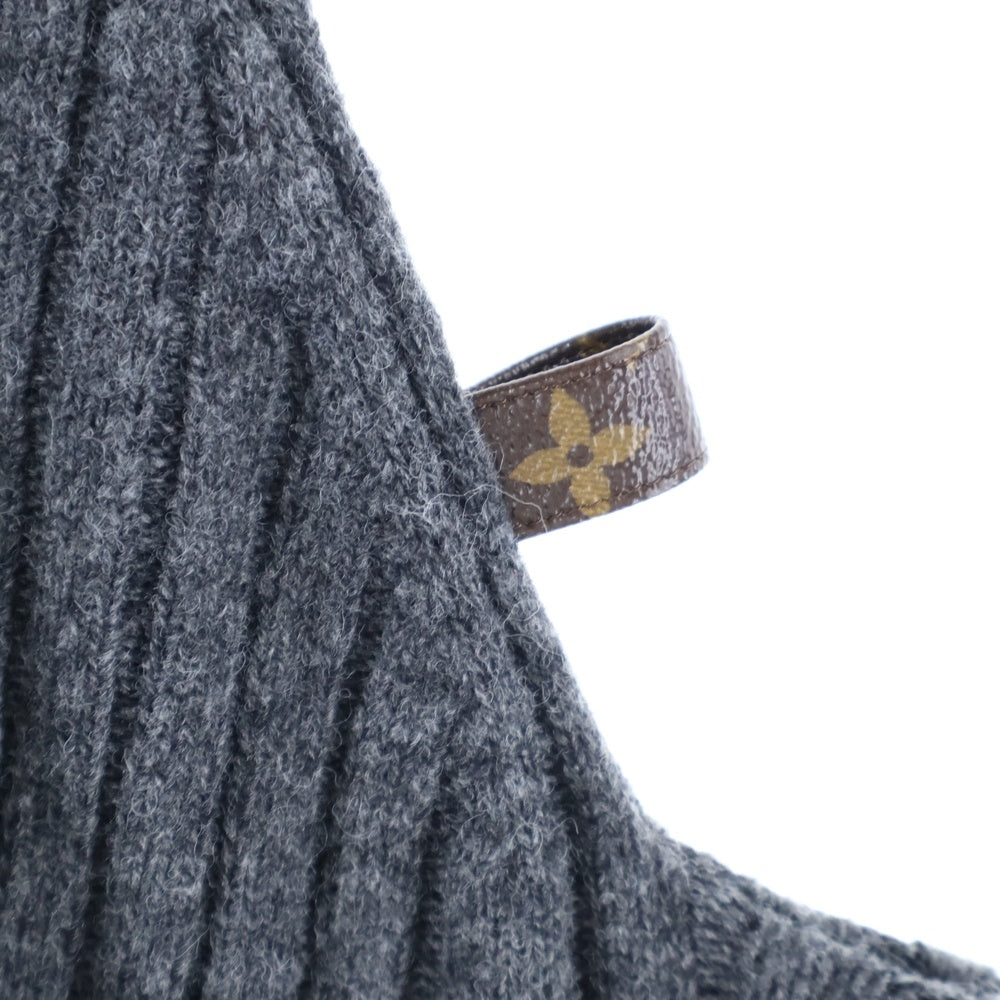 LOUIS VUITTON(ルイヴィトン) 22AW モノグラムタブ レーヨン混 ウール 変形 ノースリーブ ニット ベスト ワンピース グレー レディース RW222B TM5 FNKD97