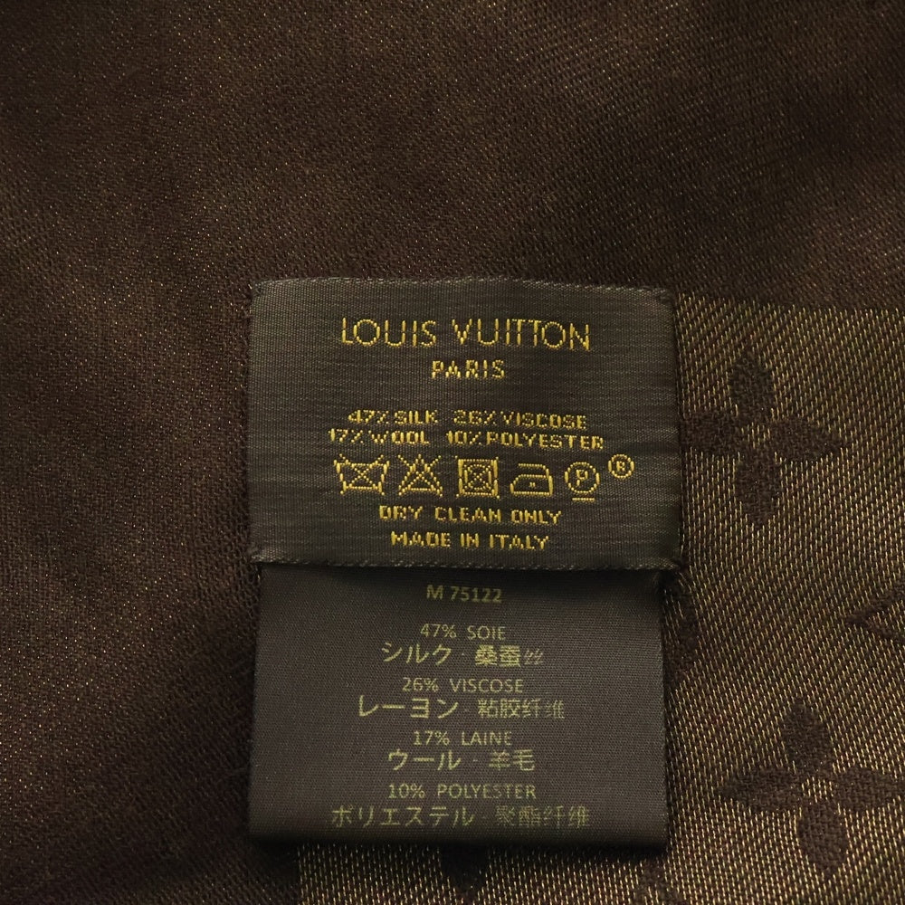 LOUIS VUITTON(ルイヴィトン) ショール モノグラム シャイン 総柄 シルク スカーフ ストール ブラウン M75122