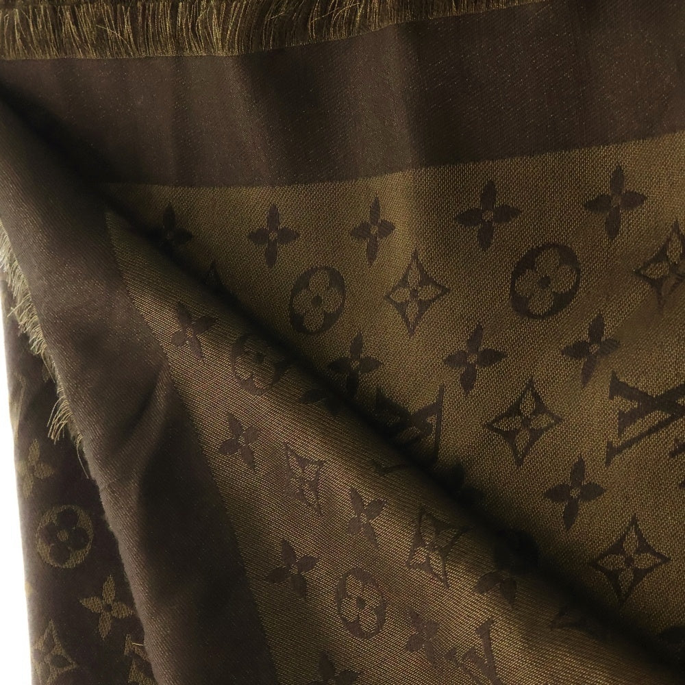 LOUIS VUITTON(ルイヴィトン) ショール モノグラム シャイン 総柄 シルク スカーフ ストール ブラウン M75122