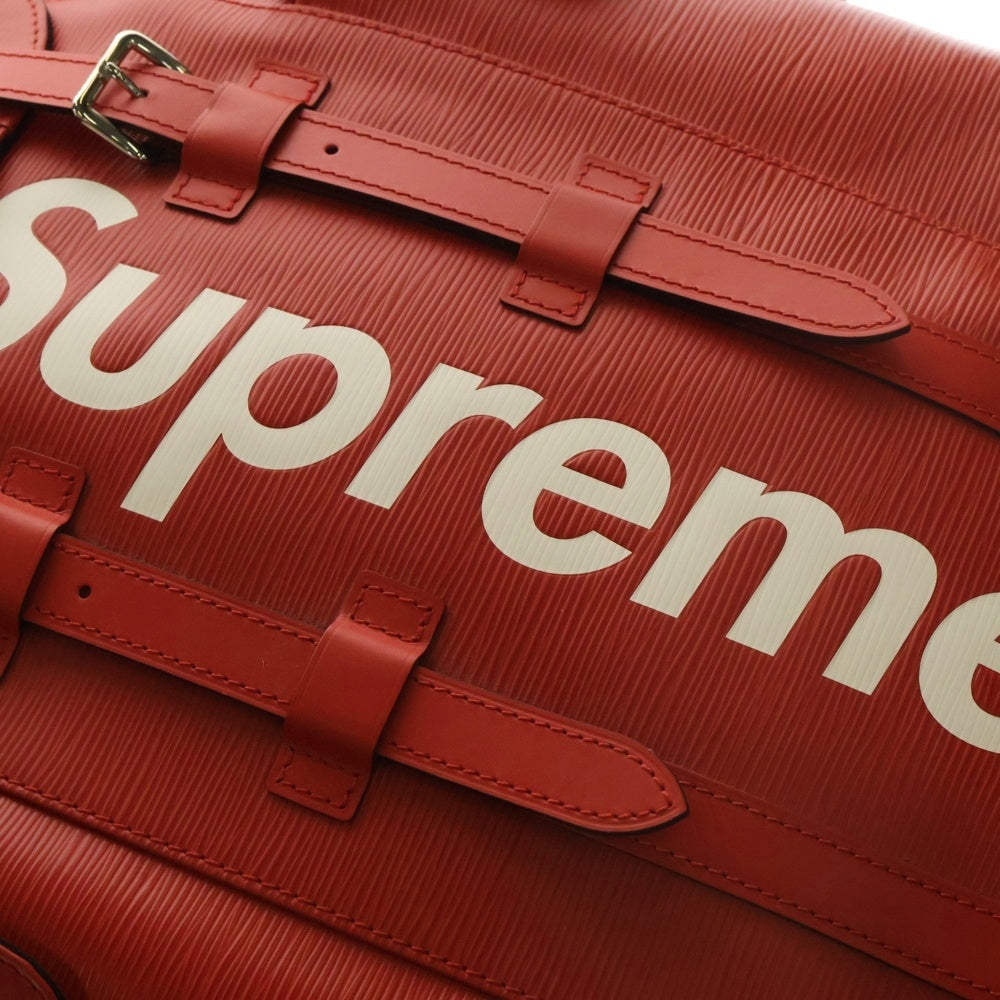 SUPREME(シュプリーム) ×SUPREME シュプリーム クリストファーPM エピ レザー バックパック リュックサック シルバー金具 レッド M53414