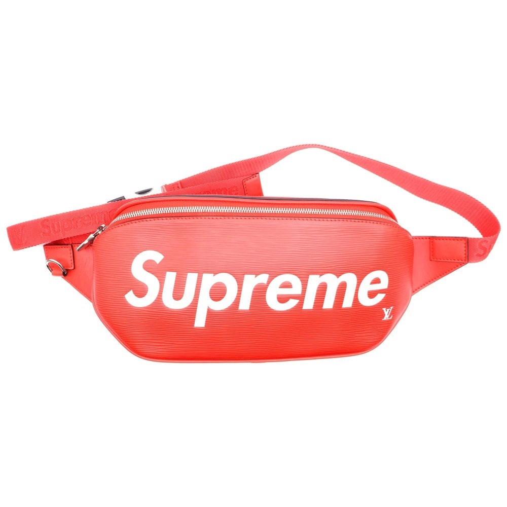 SUPREME(シュプリーム) ×SUPREME シュプリーム バムバックPM エピ レザー ボディ ウエスト ショルダーバッグ シルバー金具 レッド M53418