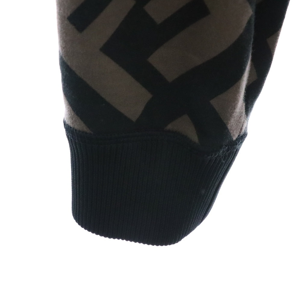 FENDI(フェンディ) FFワッペンロゴ ズッカ総柄 オーバーサイズ プルオーバースウェットパーカー フーディー ブラウン/ブラック FS7019 A3NB