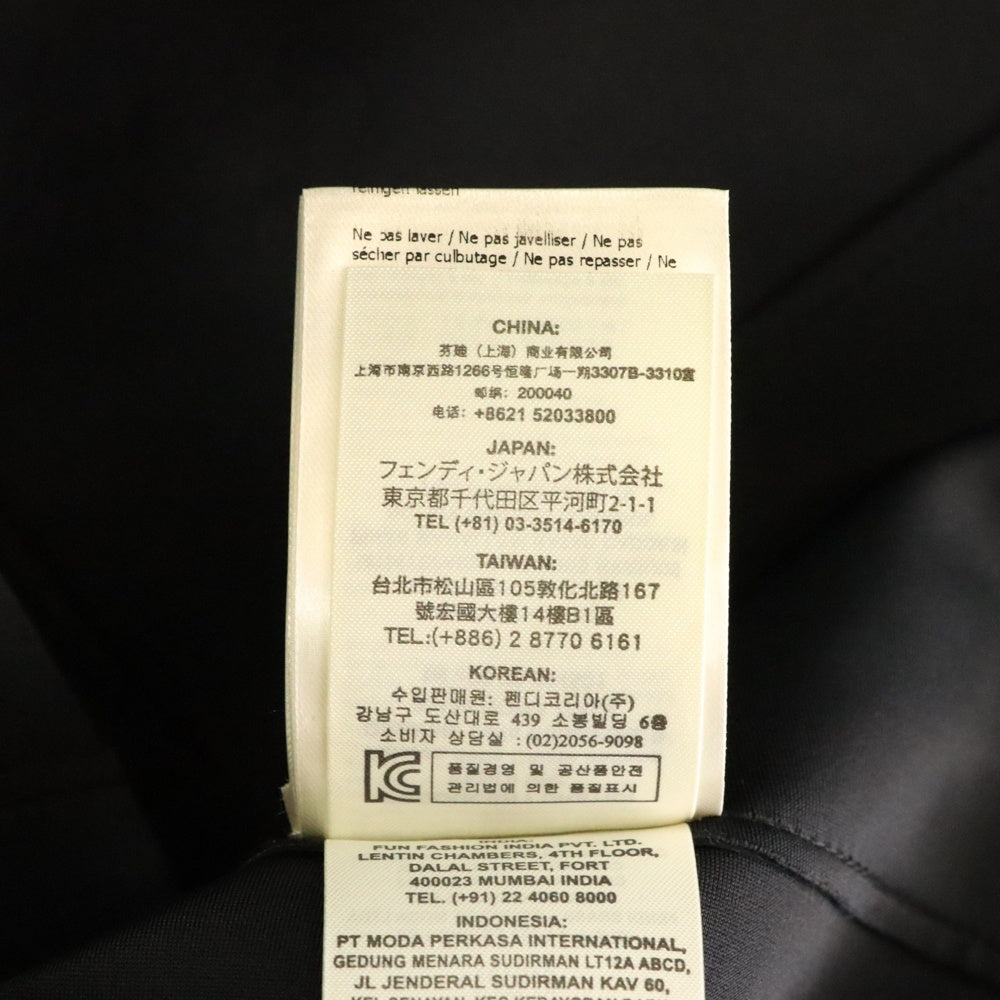 FENDI(フェンディ) 16AW パテント コンビレザー フラワー コサージュ ラムスキン レザー 3B ジャケット ブラック レディース FPJ674 O2Q