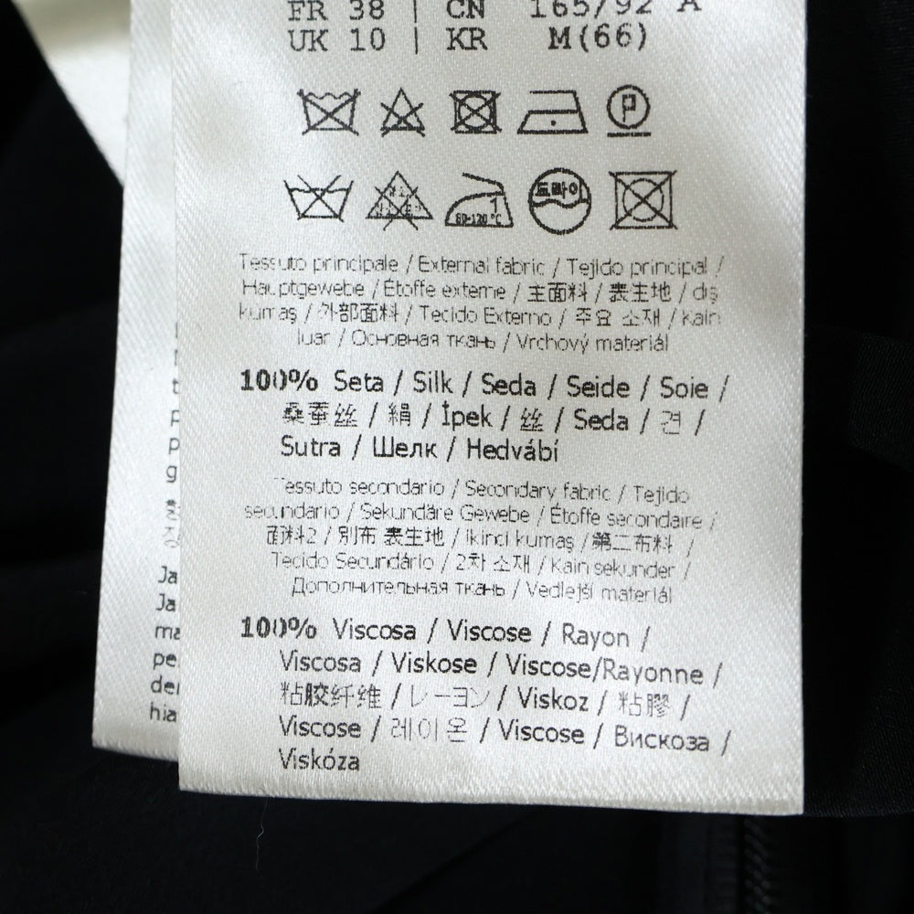 FENDI(フェンディ) 17AW パール刺繍 シースルー切り替え プリーツ 長袖 ロング ワンピース ドレス ブラック レディース FD9522 O2R