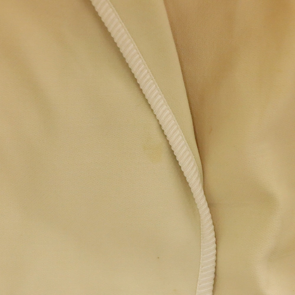 FENDI(フェンディ) 16AW レザー フラワーコサージュ ノースリーブ ショールカラー ロング テーラードジャケット ベスト ベージュ レディース FF8319 46R