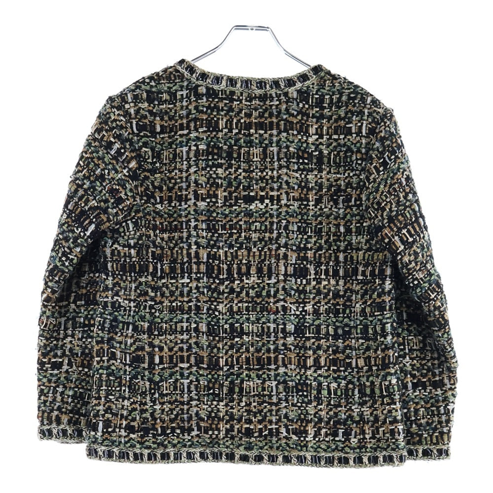 CHANEL(シャネル) ココマークボタンノーカラーツイードジャケット マルチカラー ♯42 P54253V40769
