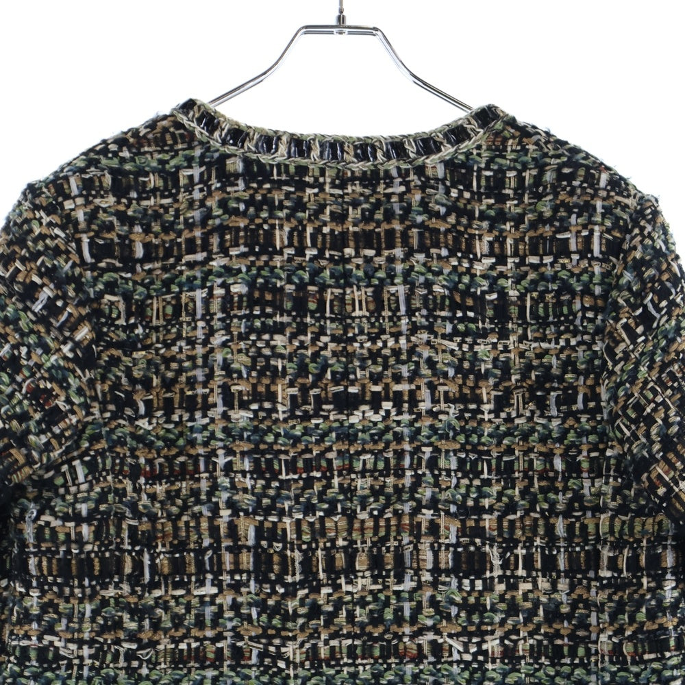 CHANEL(シャネル) ココマークボタンノーカラーツイードジャケット マルチカラー ♯42 P54253V40769
