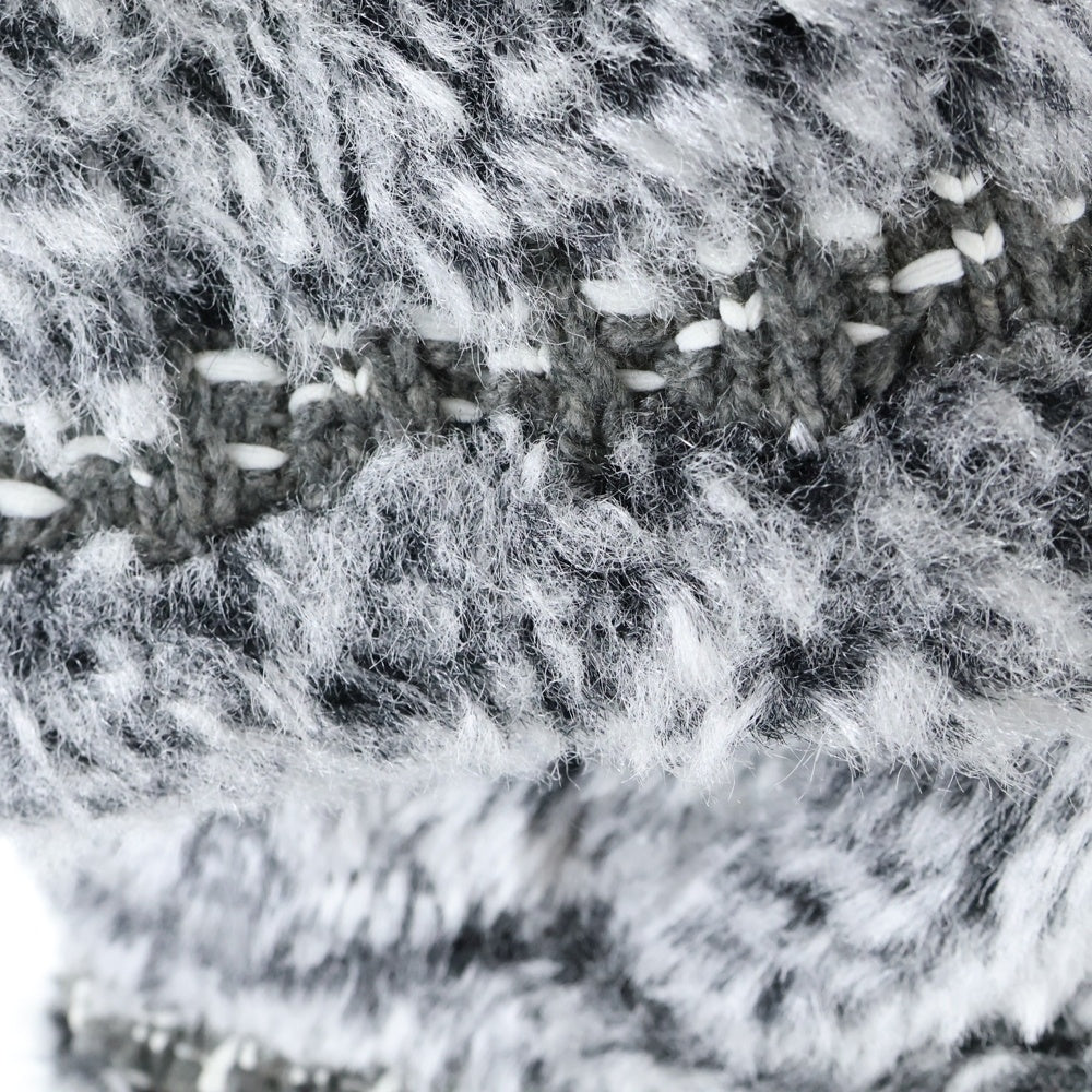 CHANEL(シャネル) ココマーク ライオンボタン アンゴラ カシミヤ混 ファー ツイード ジップアップ ボア ジャケット ブルゾン グレー P49986K06373