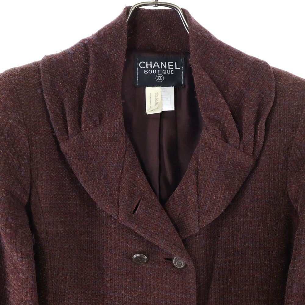CHANEL(シャネル) 98AW セットアップ ウール ココマークボタン ギャザーカラー ダブルブレスト テーラードジャケット タイト ロングスカート レディース P12240V06940