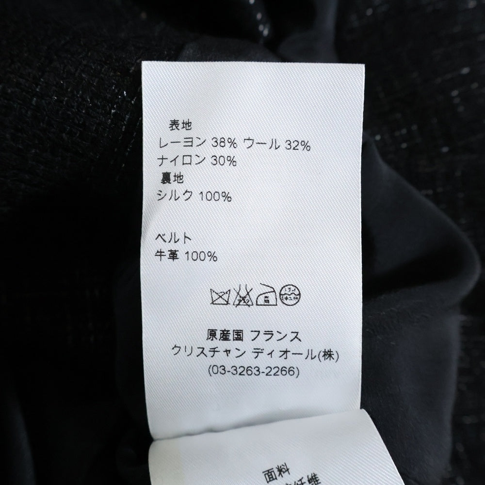 Christian Dior MONSIEUR(クリスチャンディオールムッシュ) セットアップスーツ 2B クロップド テーラードジャケット レザーベルト タイト ミディアムスカート レディース 1C21213C1510