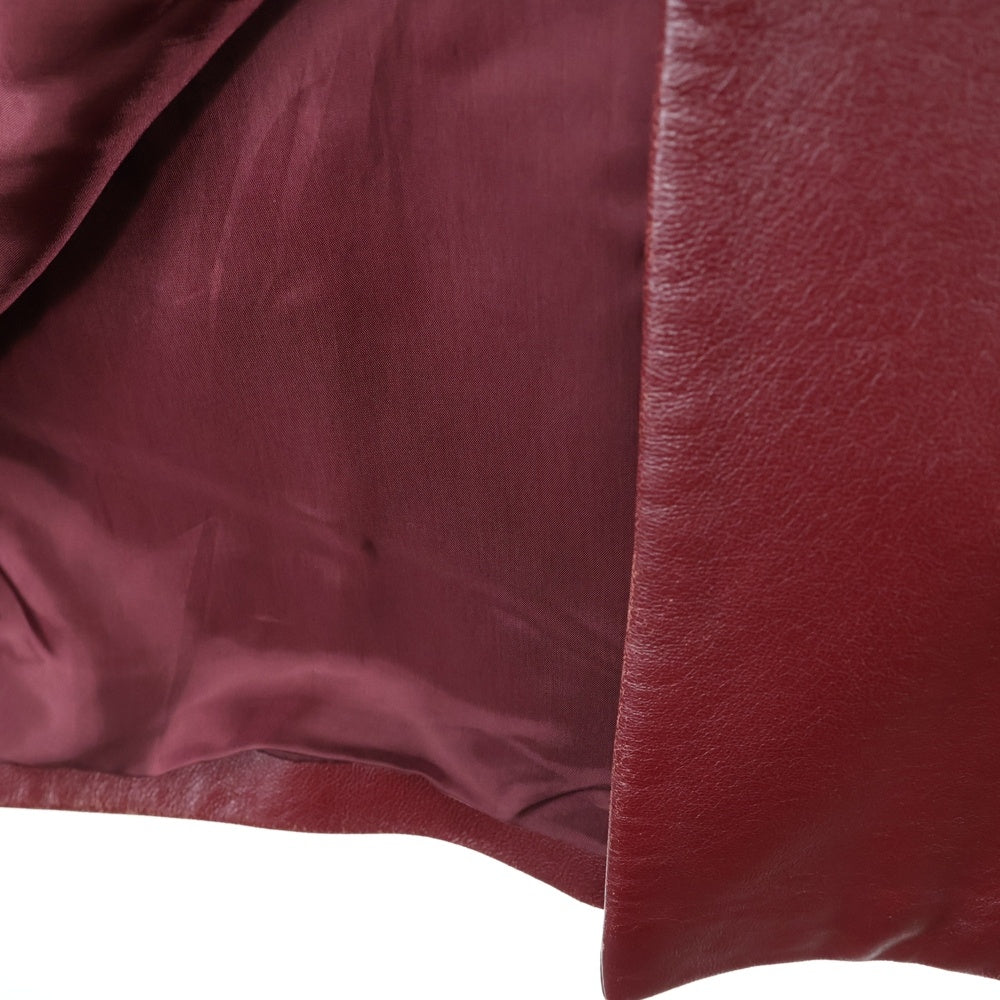 Max Mara(マックスマーラ) レザー 4B ステンカラー ロング コート ボルドー レディース