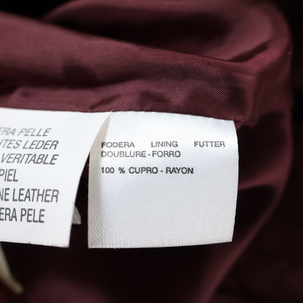 Max Mara(マックスマーラ) レザー 4B ステンカラー ロング コート ボルドー レディース