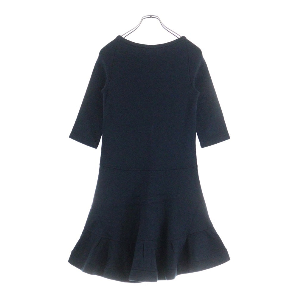 Chloe(クロエ) シルク クルーネック ラグラン ハーフスリーブ ミディアム ワンピース ネイビー レディース 16AJR03-16A083