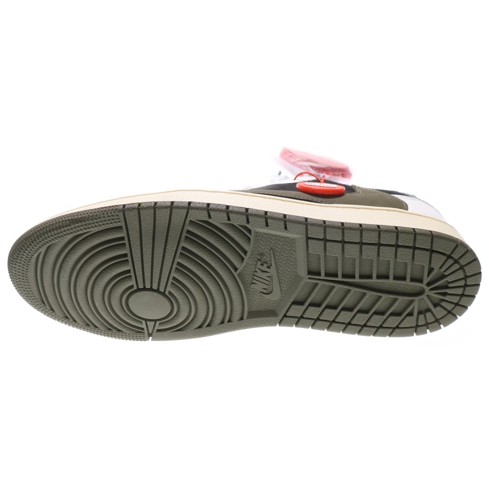 NIKE(ナイキ) ×TRAVIS SCOTT WMNS AIR JORDAN 1 LOW OG Medium Olive トラヴィススコット ウィメンズ エアジョーダン1 ローカットスニーカー US9.5/26.5cm DZ4137-106