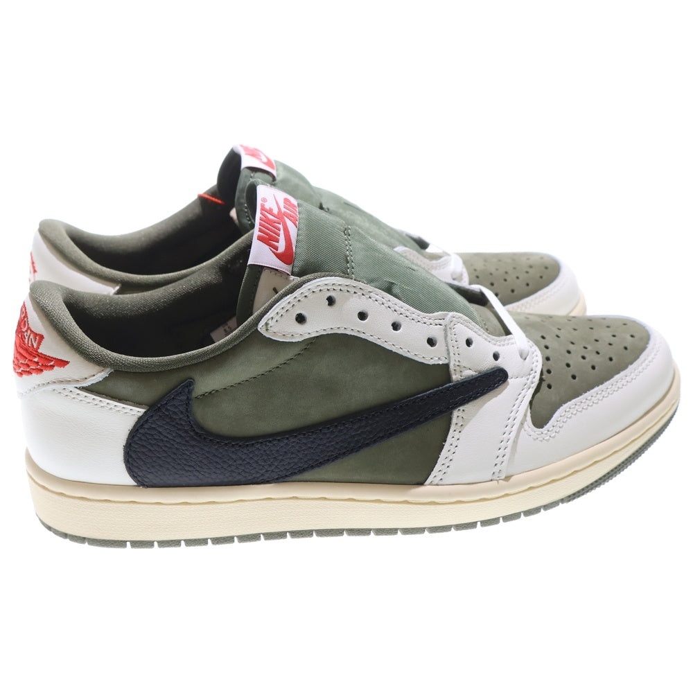 NIKE(ナイキ) ×TRAVIS SCOTT AIR JORDAN1 LOW OG SP トラヴィススコット エアジョーダン1 リバースオリーブ ローカットスニーカー ホワイト/カーキ US8.5/26.5cm DM7866-200