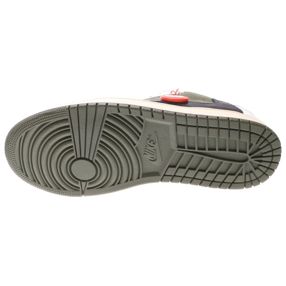 NIKE(ナイキ) ×TRAVIS SCOTT AIR JORDAN1 LOW OG SP トラヴィススコット エアジョーダン1 リバースオリーブ ローカットスニーカー ホワイト/カーキ US8.5/26.5cm DM7866-200