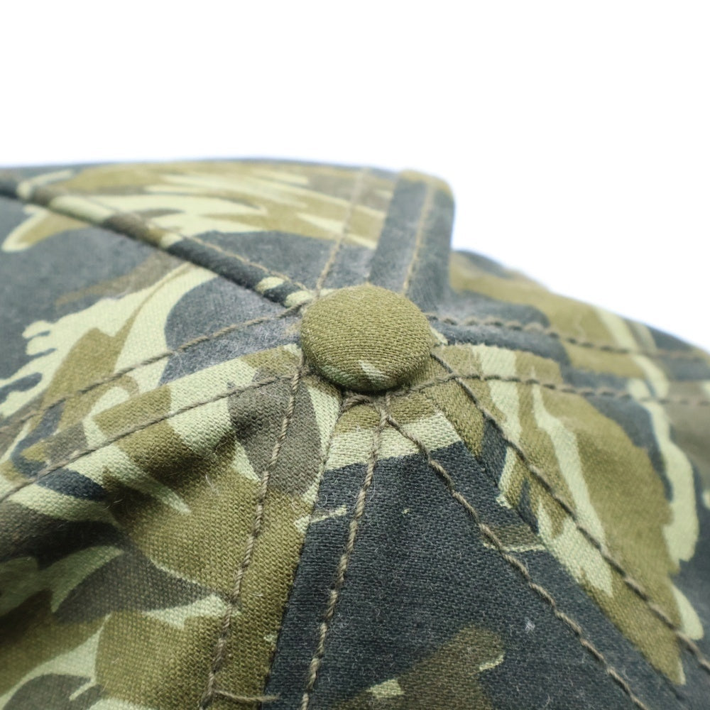 DSQUARED2(ディースクエアード) ICON ロゴ刺繍 カモフラ 迷彩総柄 コットン 5パネル ベースボールキャップ 帽子 カーキ SJ16801581SS19