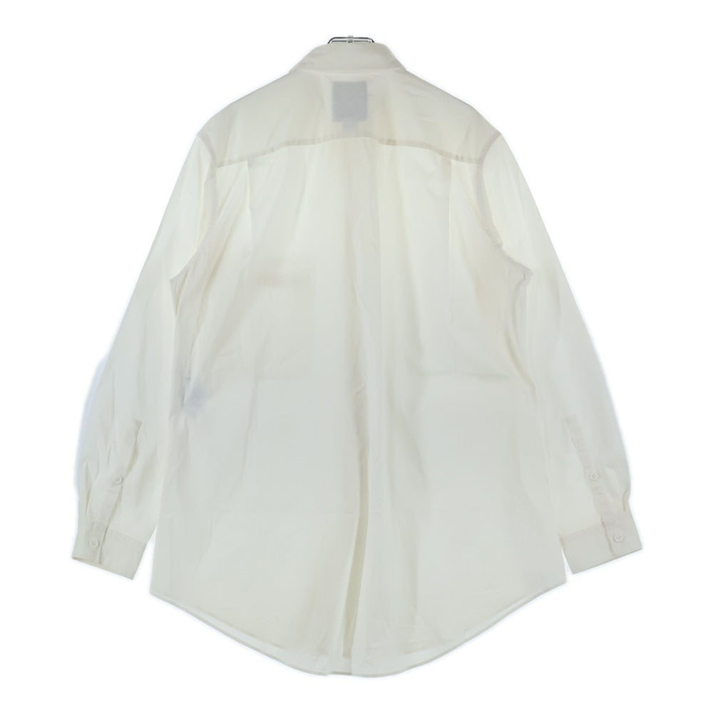 Y-3(ワイスリー) ロゴプリント ジップポケット ナイロン混 コットン ロングスリーブ 長袖シャツ ホワイト HB3406