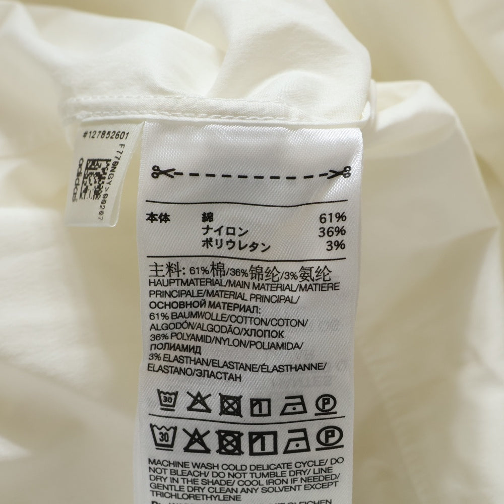 Y-3(ワイスリー) ロゴプリント ジップポケット ナイロン混 コットン ロングスリーブ 長袖シャツ ホワイト HB3406