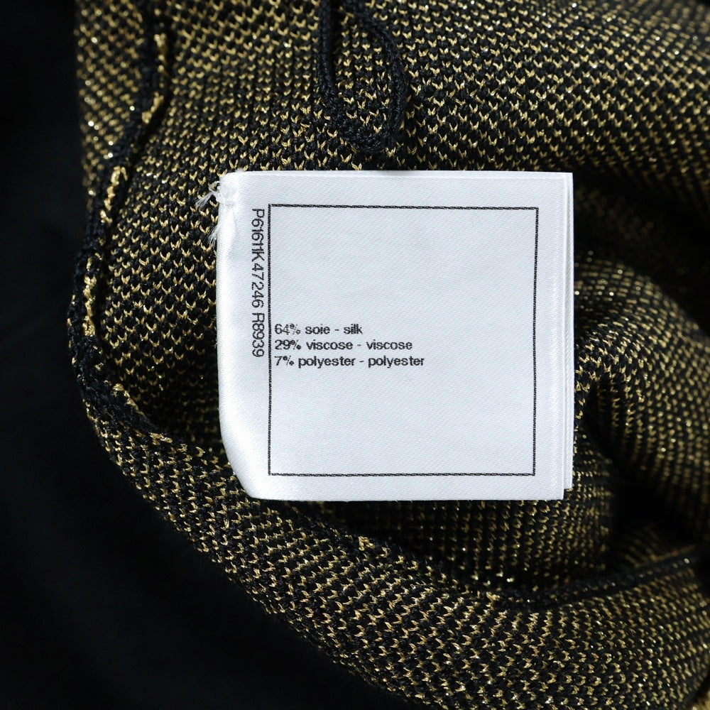 CHANEL(シャネル) ココマーク スカラベ セットアップ 刺繍 クルーネック 半袖ニット セーター ラップデザイン ミニスカート レディース P61610K47245/P61611K47246