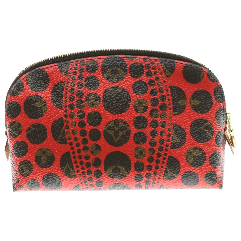 LOUIS VUITTON(ルイヴィトン) モノグラム パンプキンドット ポシェット コスメティック ポーチ ケース ブラック×レッド PVC M47347 ゴールド金具