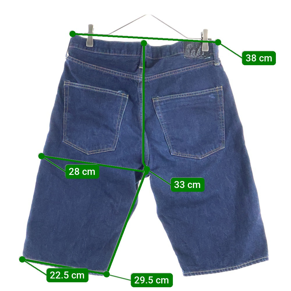 VISVIM(ヴィスヴィム) パイソンパッチデニムハーフパンツ ショーツ インディゴブルー