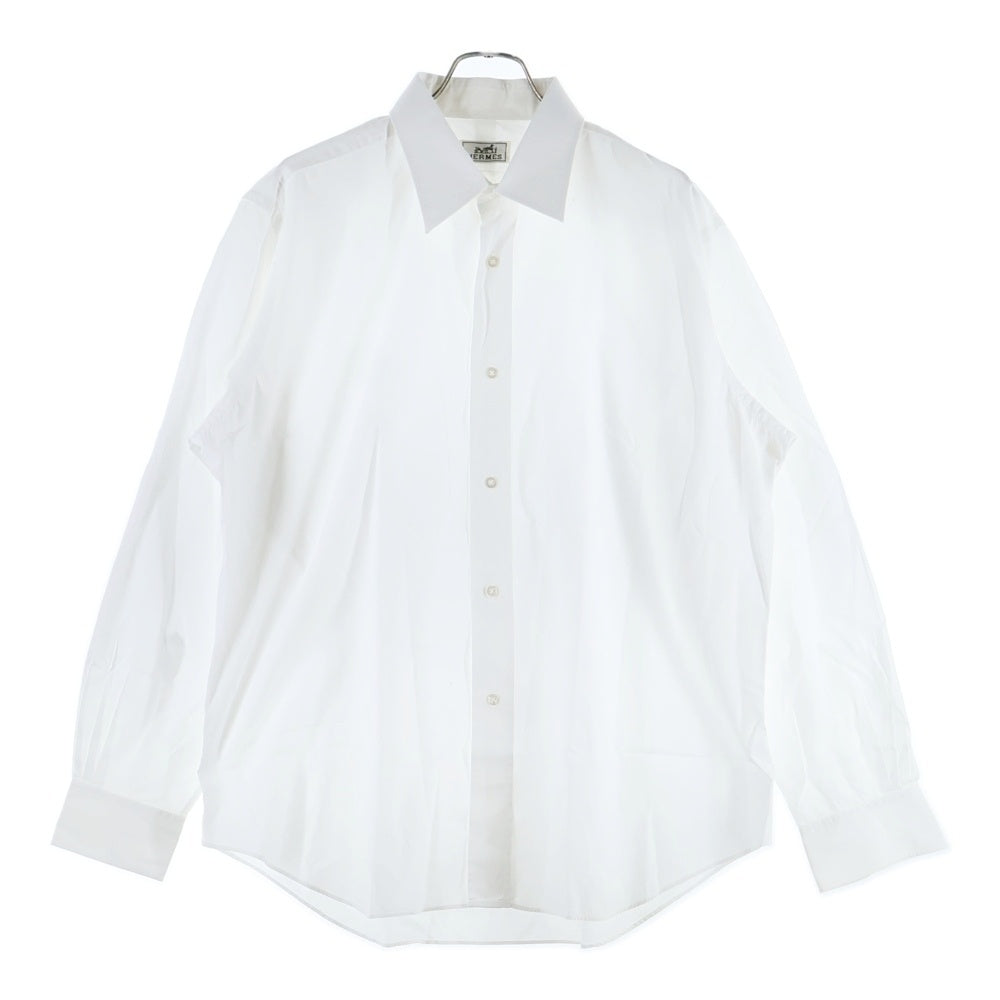 HERMES(エルメス) セリエ ゴールドカフスボタン コットン 長袖シャツ ホワイト