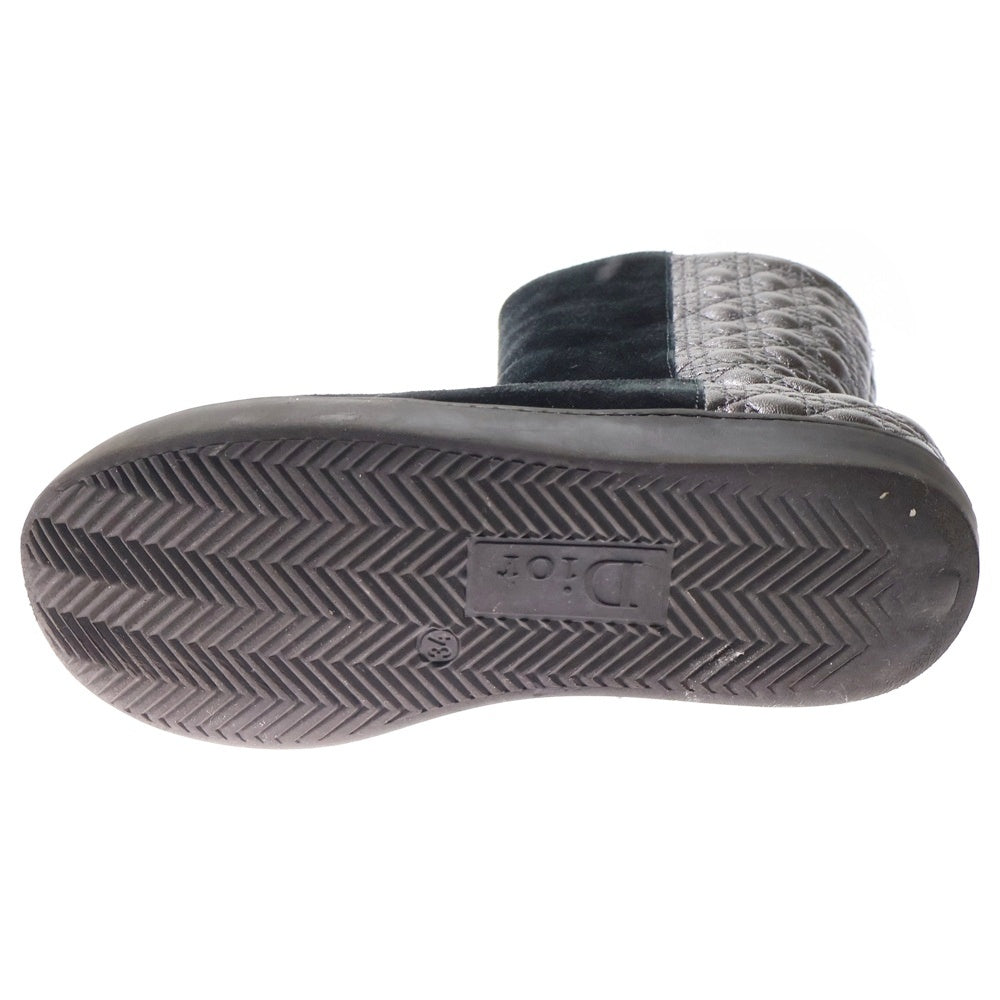 Christian Dior(クリスチャンディオール) カナージュレザースエードボアブーツ ブラック 34