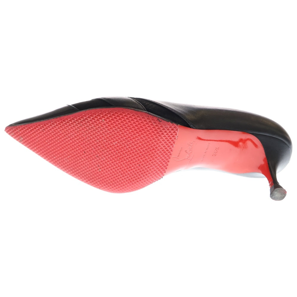 CHRISTIAN LOUBOUTIN(クリスチャンルブタン) パテント コンビレザー ポインテッドトゥ ヒール パンプス シューズ ブラック レディース