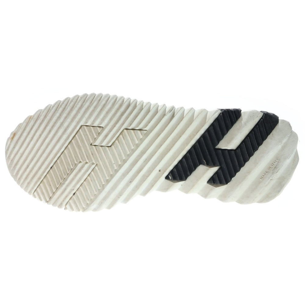 HERMES(エルメス) デパール Hロゴ ニット レザー レースアップ ローカットシューズ スニーカー ホワイト