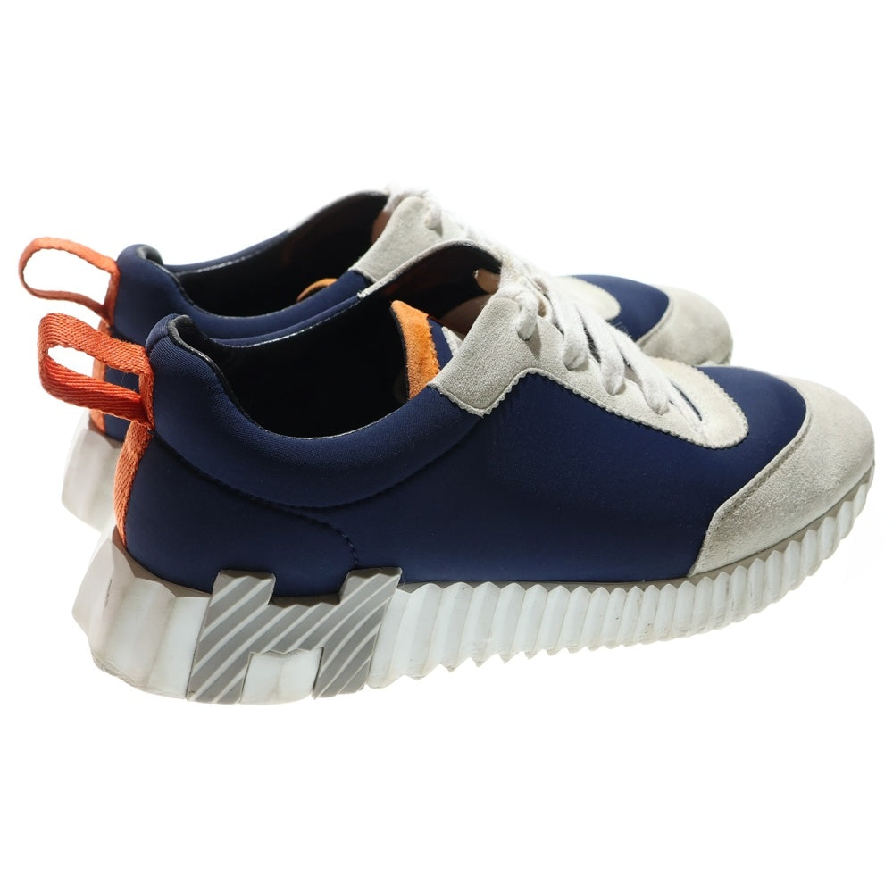 HERMES(エルメス) バウンシング Hロゴ スエードレザー レースアップ ローカットシューズ スニーカー ネイビー レディース