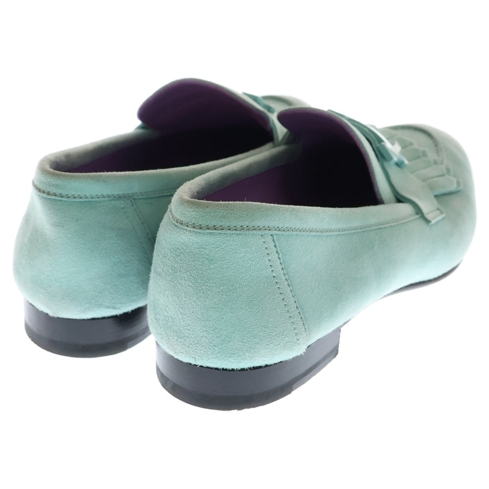 HERMES(エルメス) ロワイヤル Hロゴバックル スエードレザー モカシン ローカットシューズ ローファー ライトブルー レディース