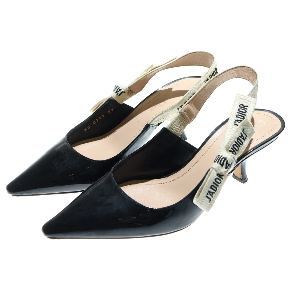 DIOR(ディオール) J'ADIOR ジャディオール スリングバック パテントレザー ポインテッドトゥ パンプス ブラック レディース