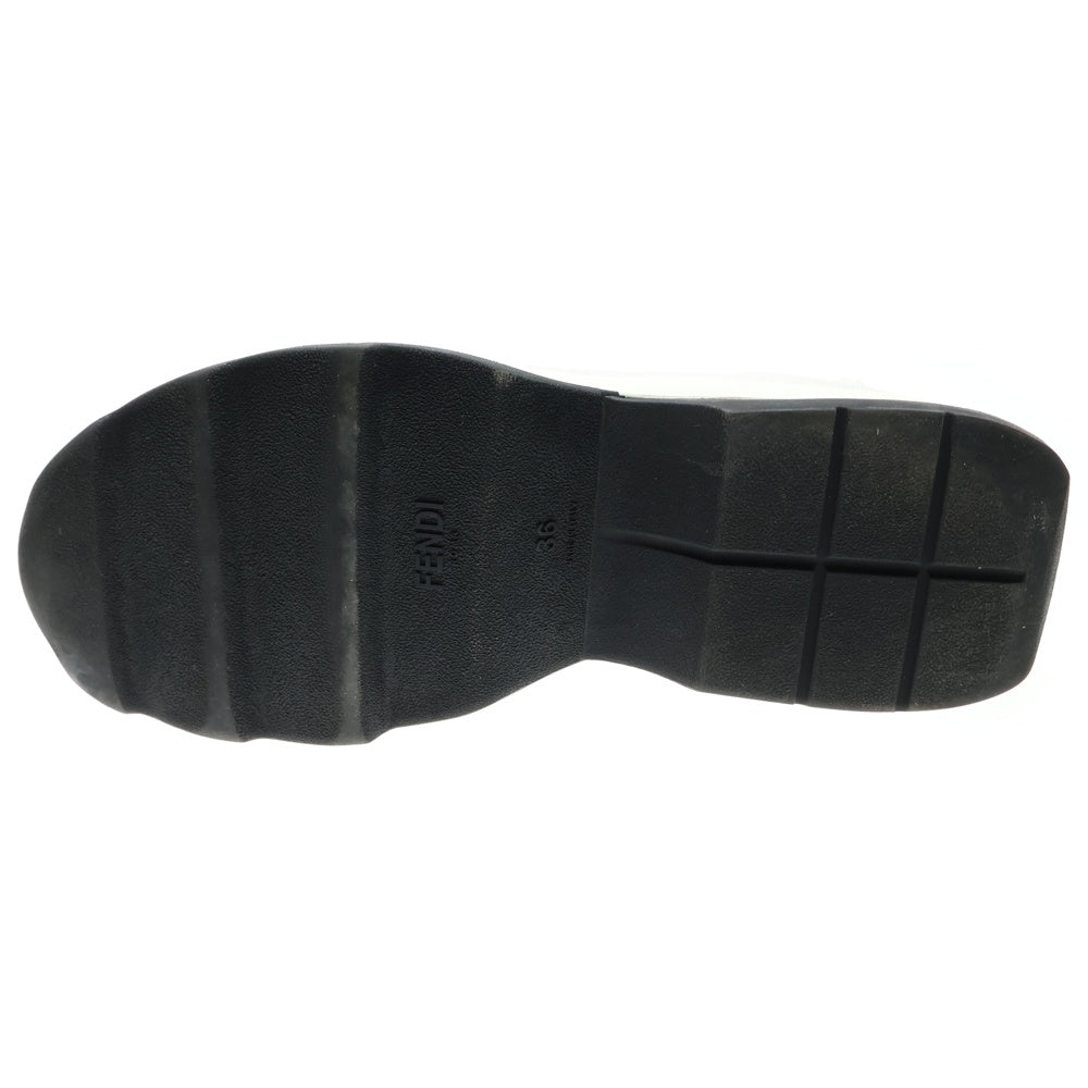 FENDI(フェンディ) ズッカ柄プリント レースアップ ニット ハイカットシューズ ソックススニーカー ホワイト/ブラウン レディース