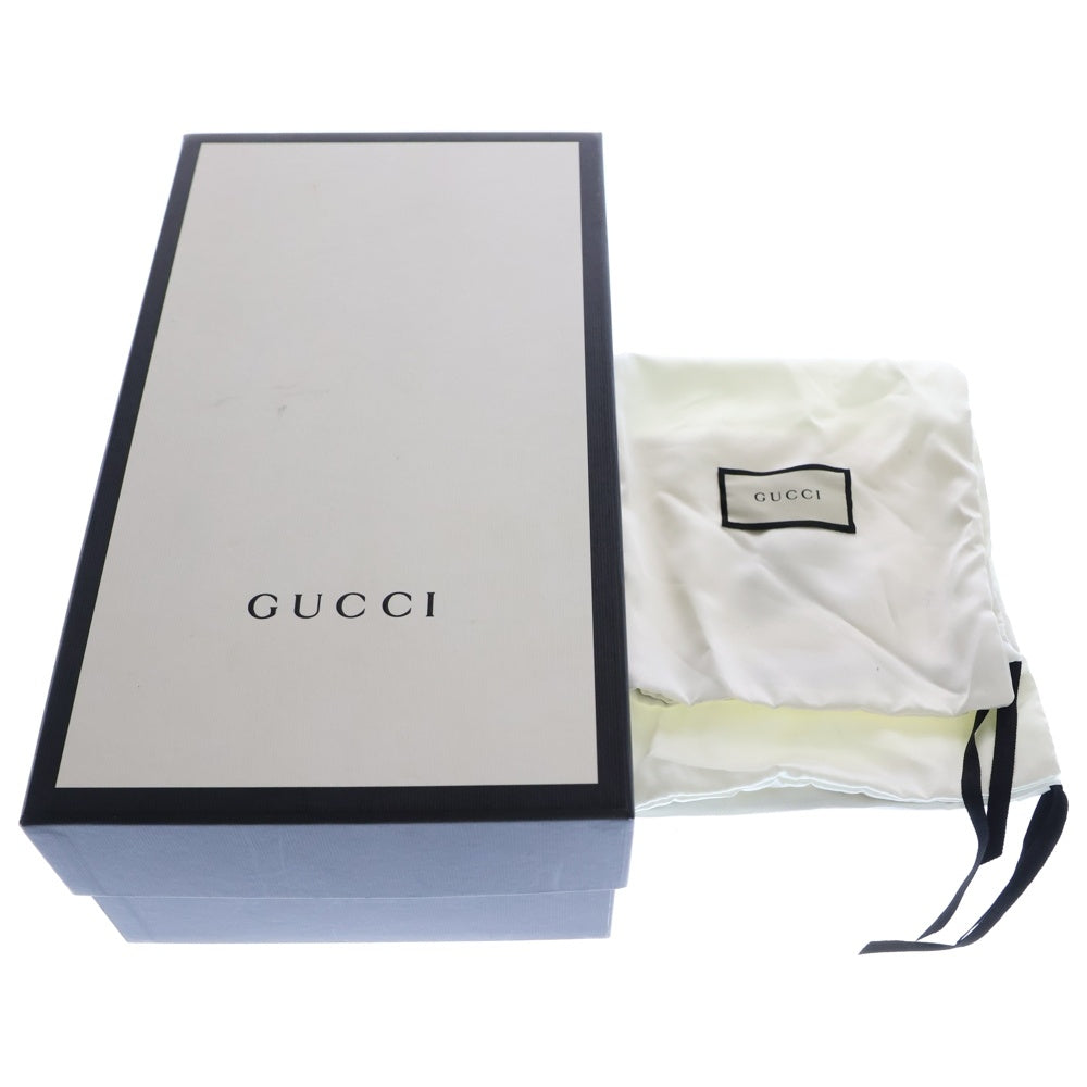 GUCCI(グッチ) ロゴベルト レザー ストラップ フラット サンダル ブラック 523769