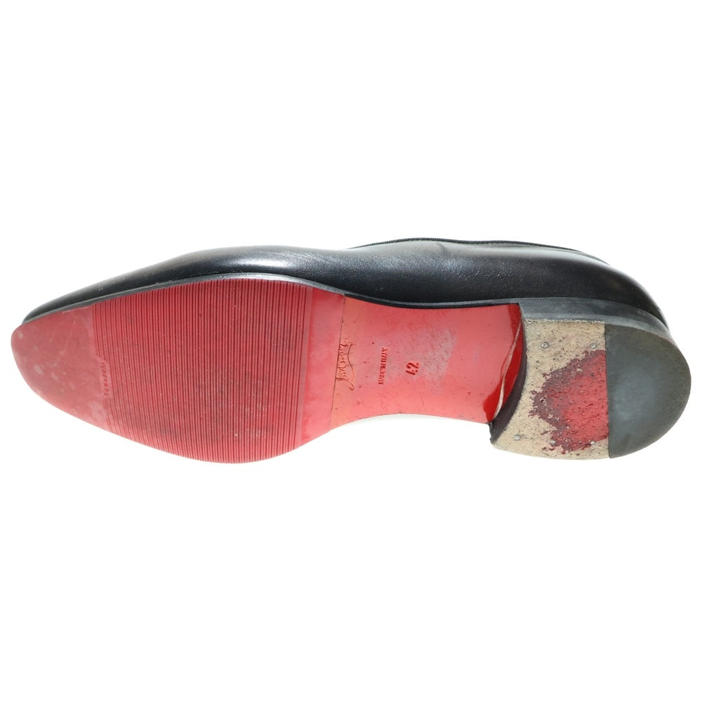 CHRISTIAN LOUBOUTIN(クリスチャンルブタン) スパイクスタッズ タッセル レザー ローカットシューズ ローファー ブラック