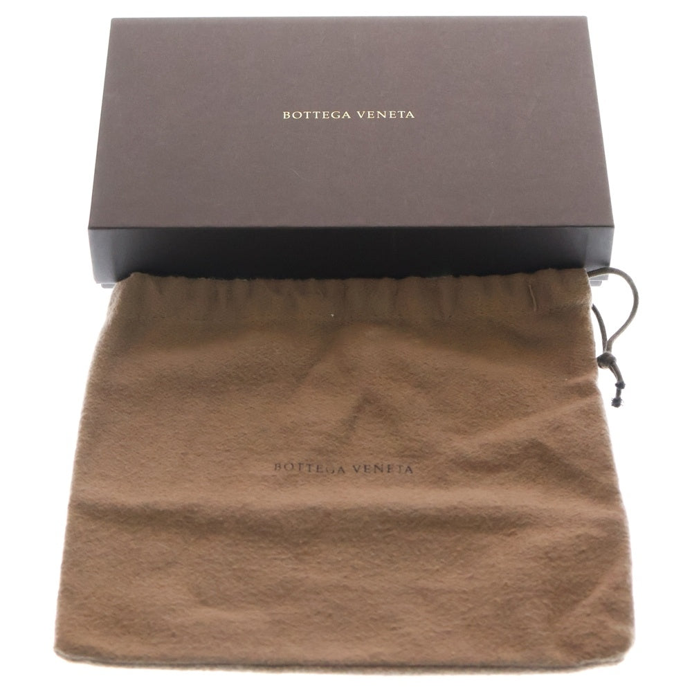 BOTTEGA VENETA(ボッテガヴェネタ) イントレチャート バタフライモチーフ ラウンドファスナー長財布 ロングウォレット ブラック レザー