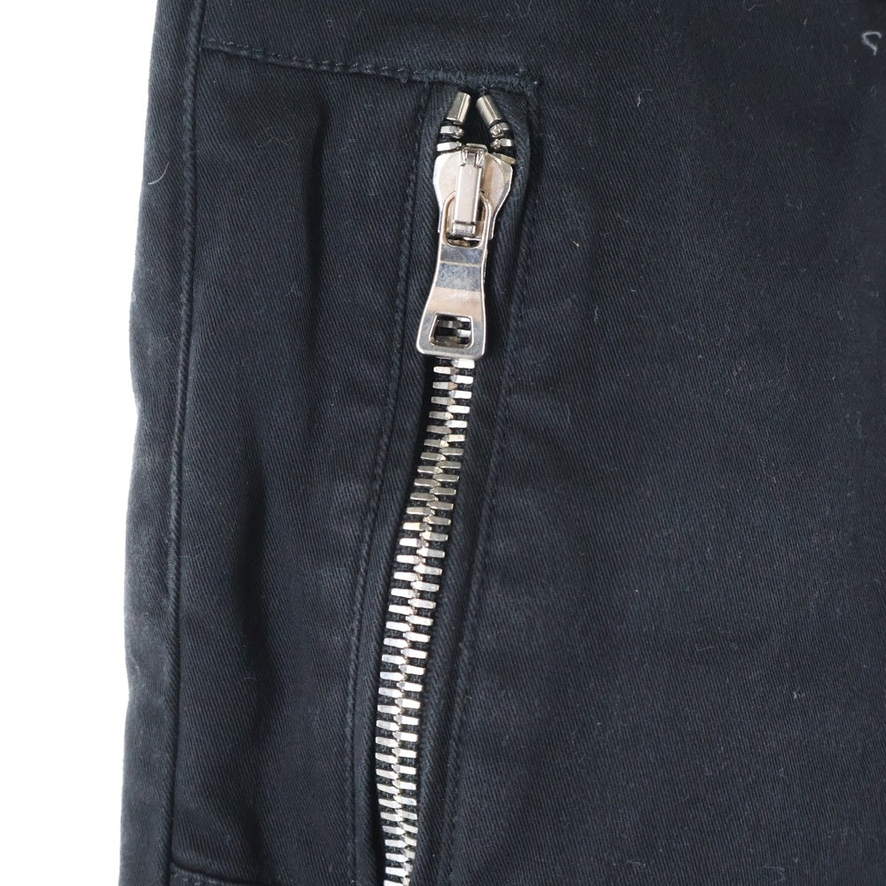 BALMAIN(バルマン) Bロゴプリント ジップポケット コットン テーパードパンツ ブラック SH05402Z519