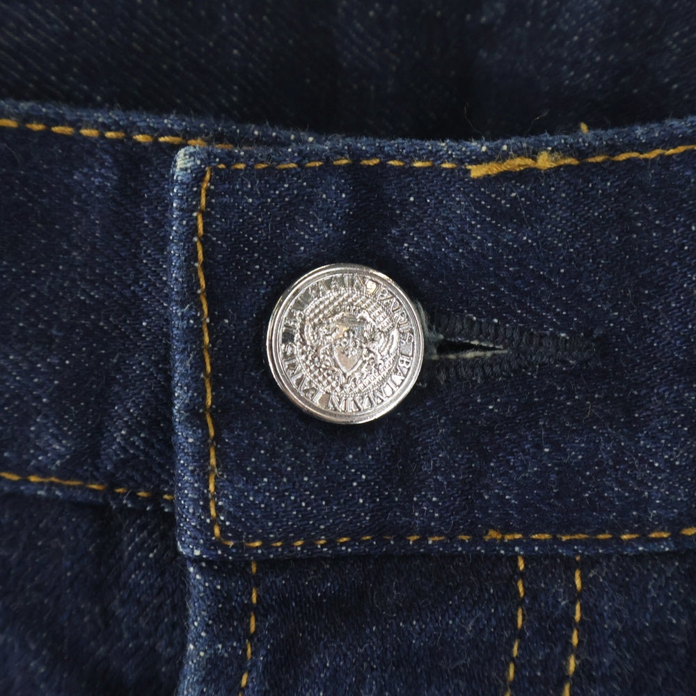 BALMAIN(バルマン) ユーズド加工 テーパード デニムパンツ ジーンズ インディゴ RH15291D008
