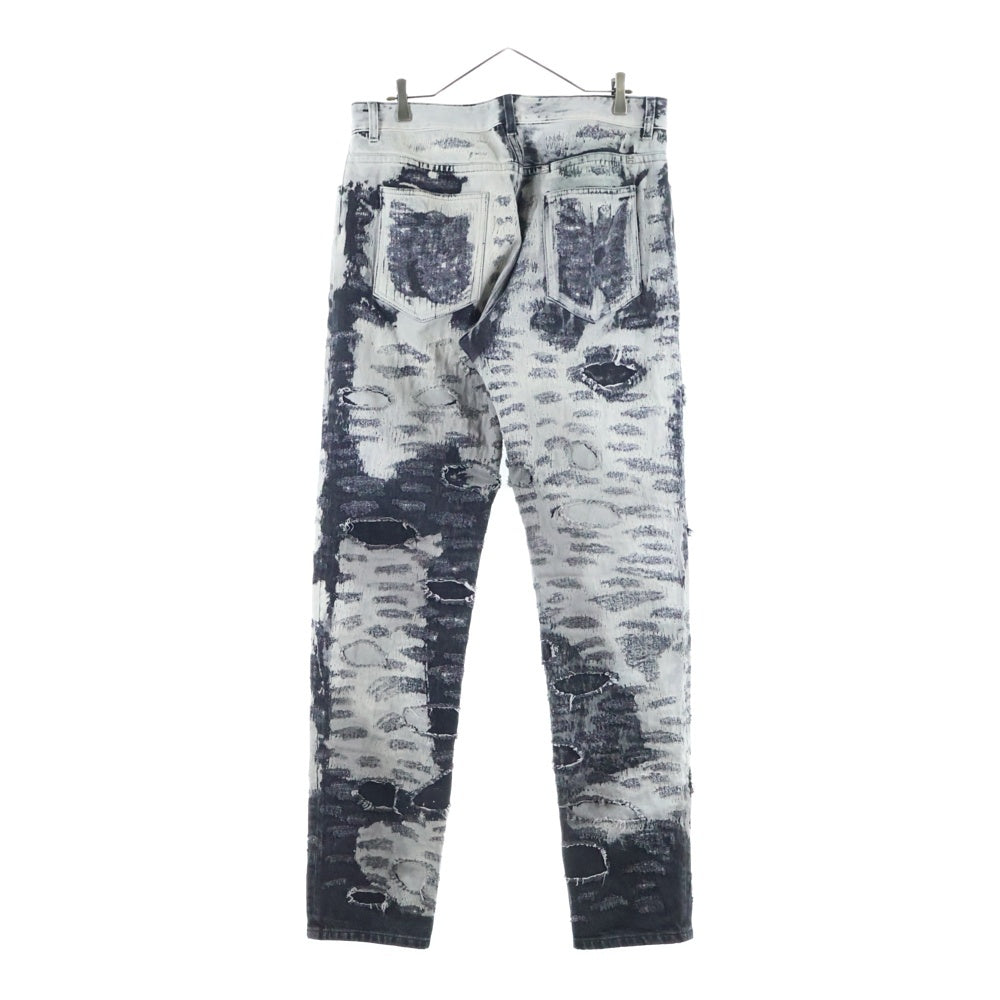 GIVENCHY(ジバンシィ) 22AW デストロイ加工 テーパード デニムパンツ ホワイト/ブラック BM50ST5Y33