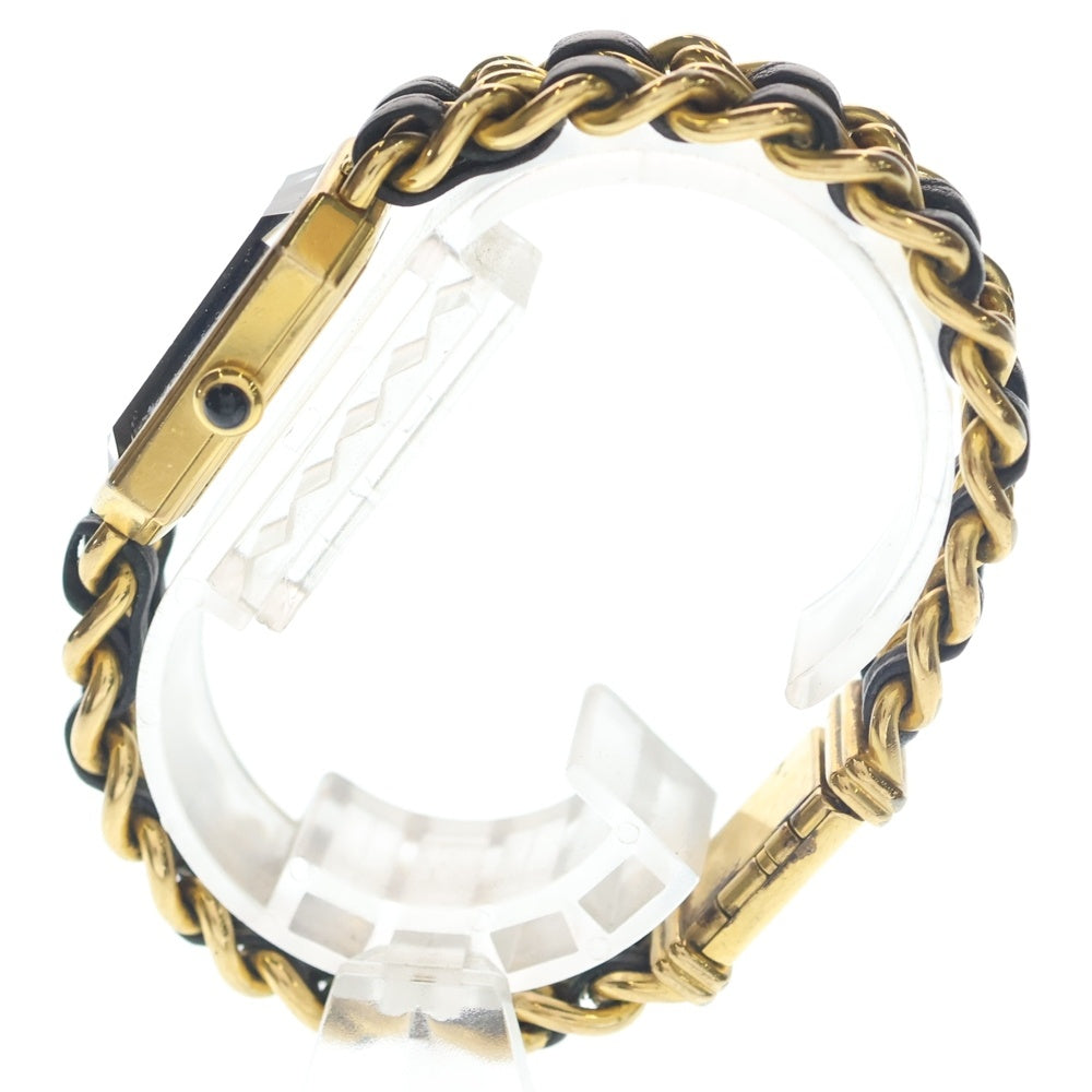 CHANEL(シャネル) プルミエールL 黒文字盤 GP×革/QZ H0001 腕時計 レディース