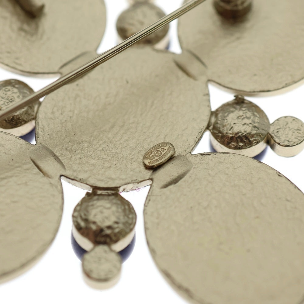 CHANEL(シャネル) グリポア マルチカラーストーン ブローチ ピンバッジ パープル ゴールド金具 レディース