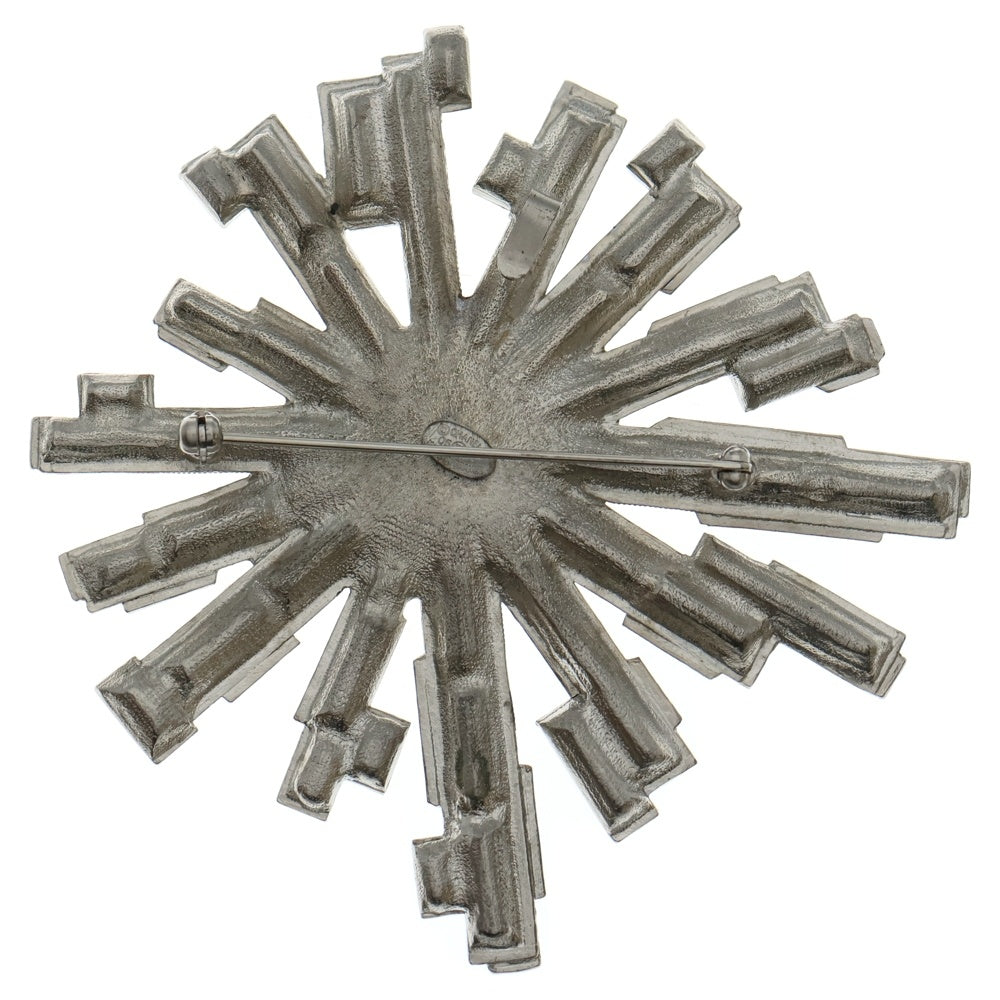 CHANEL(シャネル) ココマーク ラインストーン ブローチ ピンバッジ シルバー×ブラック レディース